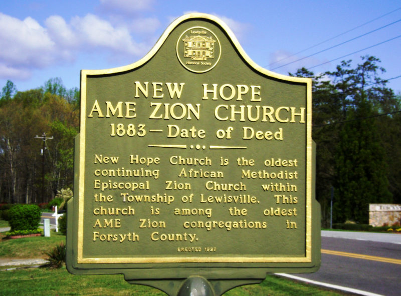 Historic Marker New Hope AME Zion Church Historic Marker