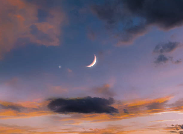 the moon in the morning